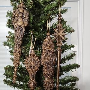 Elegant Gold Holiday Ornaments Set